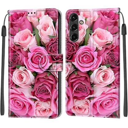 Preklopna torbica "Roses" za Samsung Galaxy A14 – HopMore – Roza