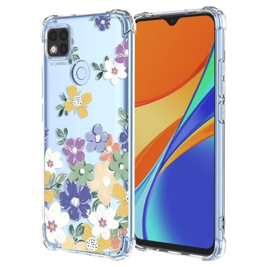 Ovitek "Flowers" za Xiaomi Redmi 9C – Infostyle – Prozorna / TPU silikon
