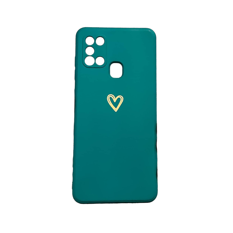Ovitek "Golden Heart" za Samsung Galaxy A21s – Togestar – Temno zelena