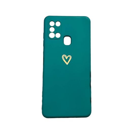 Ovitek "Golden Heart" za Samsung Galaxy A21s – Togestar – Temno zelena