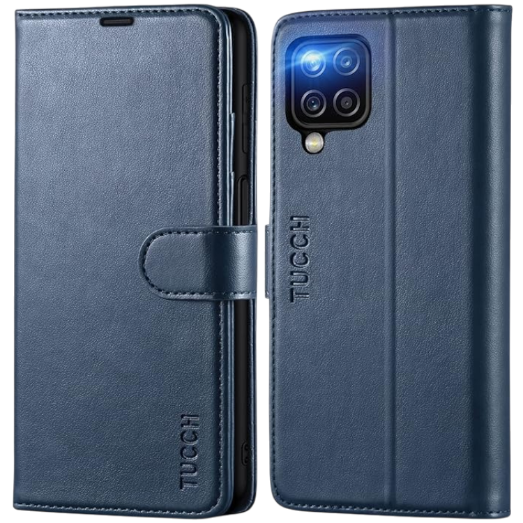 Preklopna torbica "TUCCH" Samsung Galaxy A12/M12 – Infostyle – Temno modra