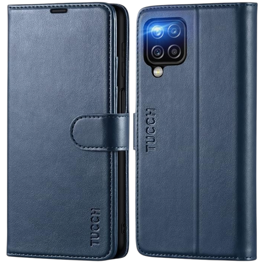 Preklopna torbica "TUCCH" Samsung Galaxy A12/M12 – Infostyle – Temno modra