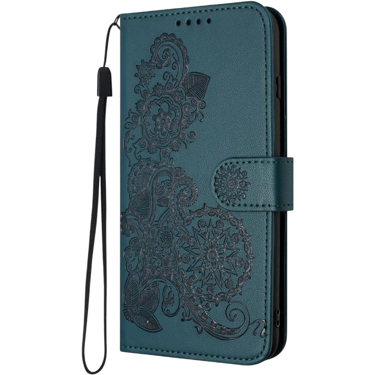 Preklopna torbica "flower" za Samsung Galaxy A41, temno zelena – Infostyle – Temno zelena