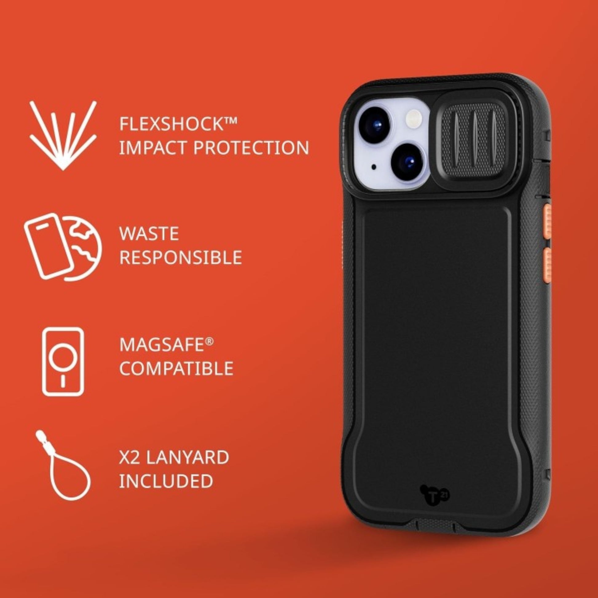 Ovitek "2 lanyards" za iPhone 15, črna – Infostyle