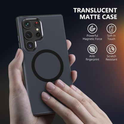 Ovitek "clear magsafe" + zaščitno steklo za telefon Samsung Galaxy S24 Ultra, črna – MATEPROX