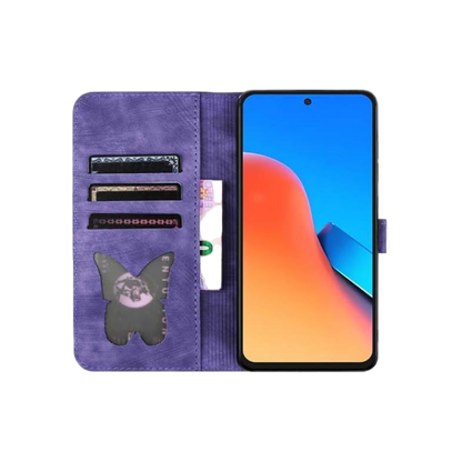 Preklopna torbica "cat butterfly" za Xiaomi 12 4G/5G, vijolična – Yiscase
