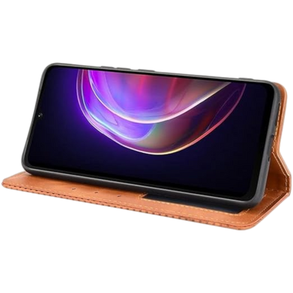 Preklopna torbica za Vivo V21 5G, rjava – Infostyle