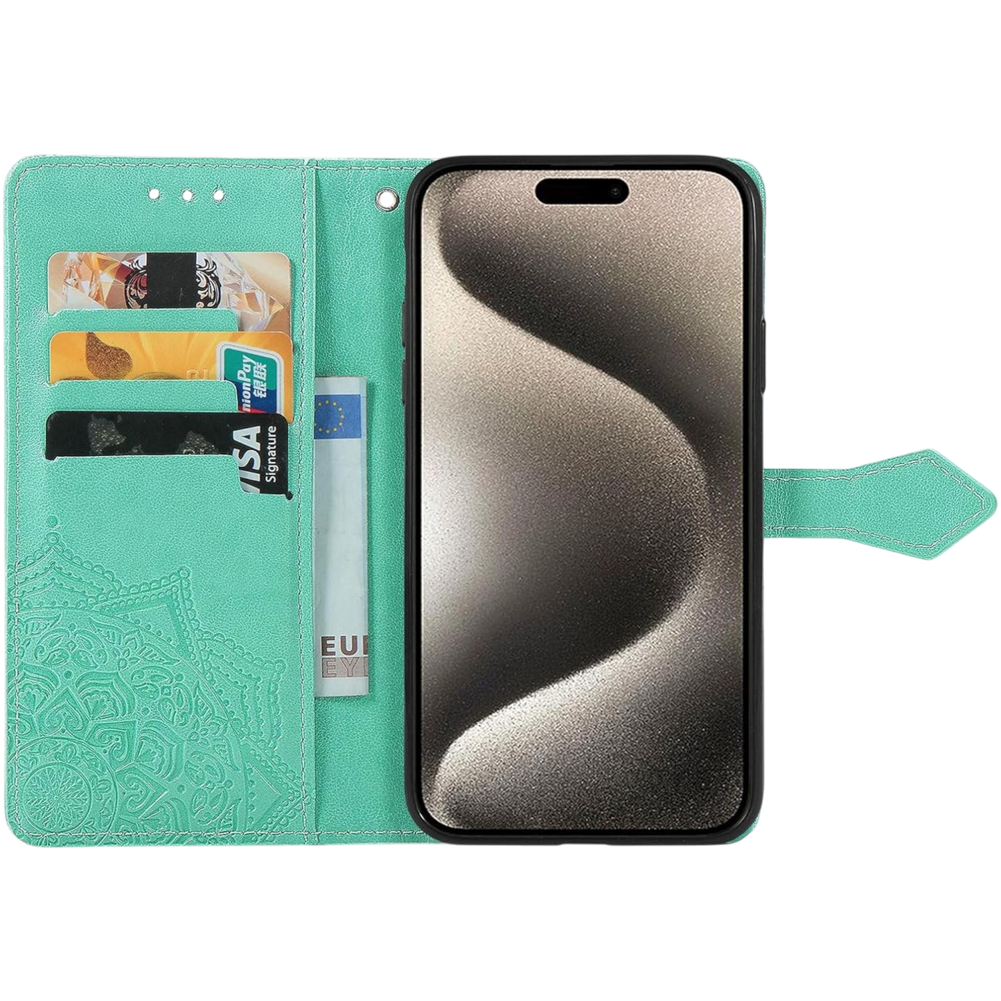 Preklopna torbica "mandala" za Nokia G50, zelena – Infostyle