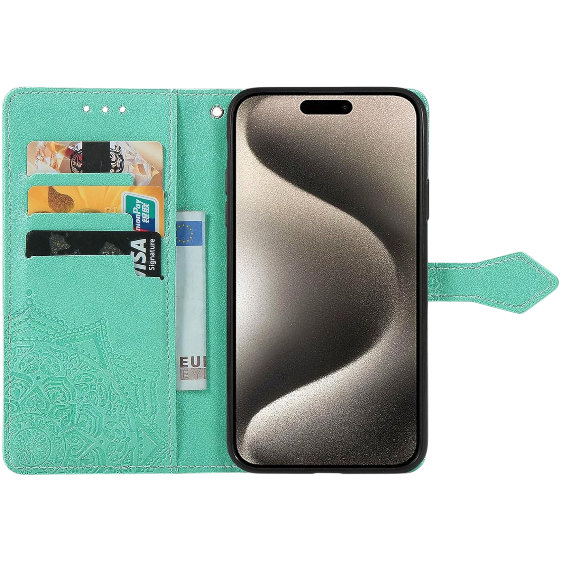 Preklopna torbica "mandala" za Nokia G50, zelena – Infostyle