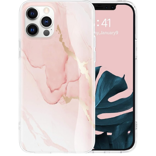 Ovitek "Togestar marble" za iPhone 12/12 Pro – Roza