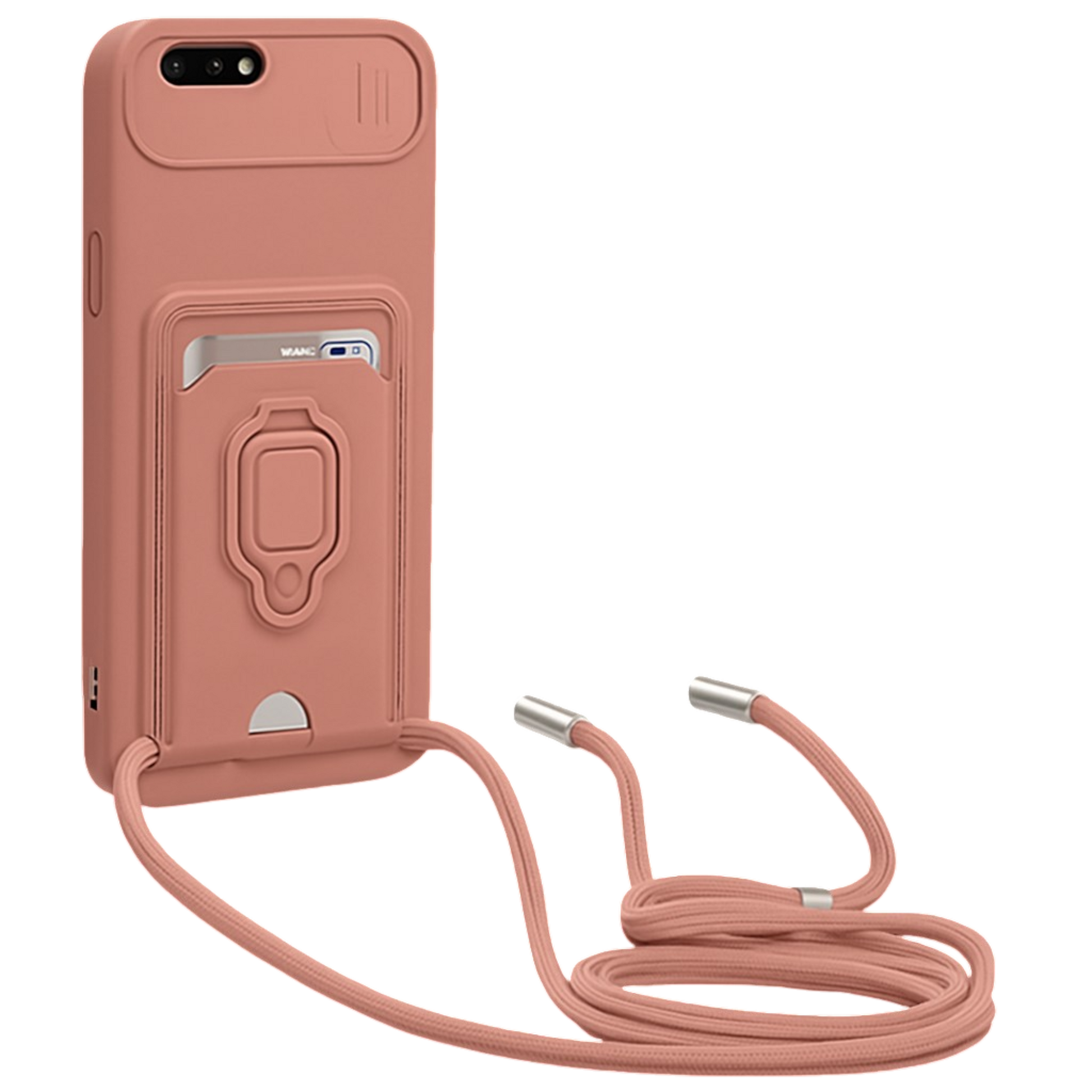 Ovitek "Bigcousin" z vrvico za Huawei Y6 2018/Honor 7a, roza – Roza