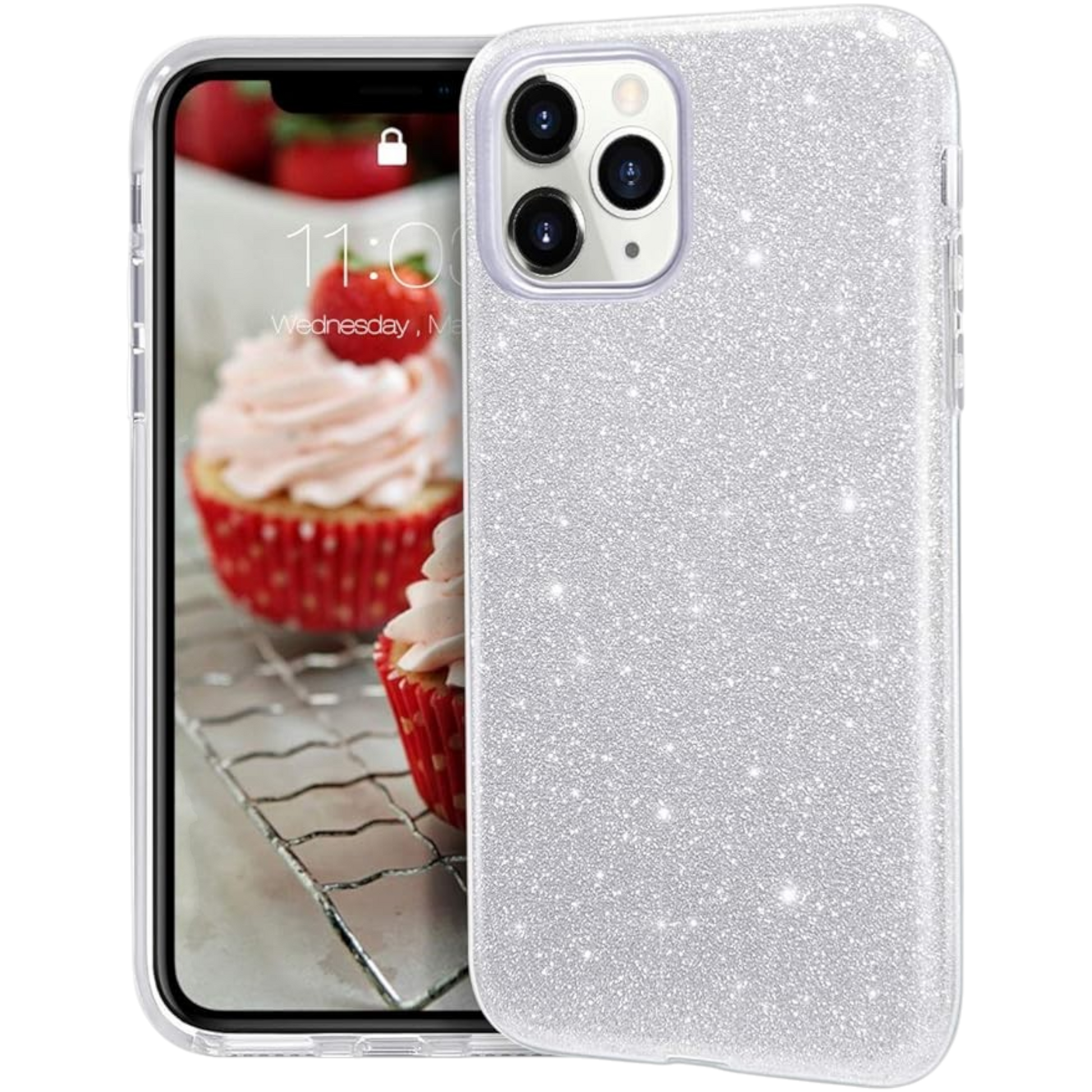 Ovitek "Glitter" za iPhone 11 Pro, srebrna – MATEPROX – Srebrna