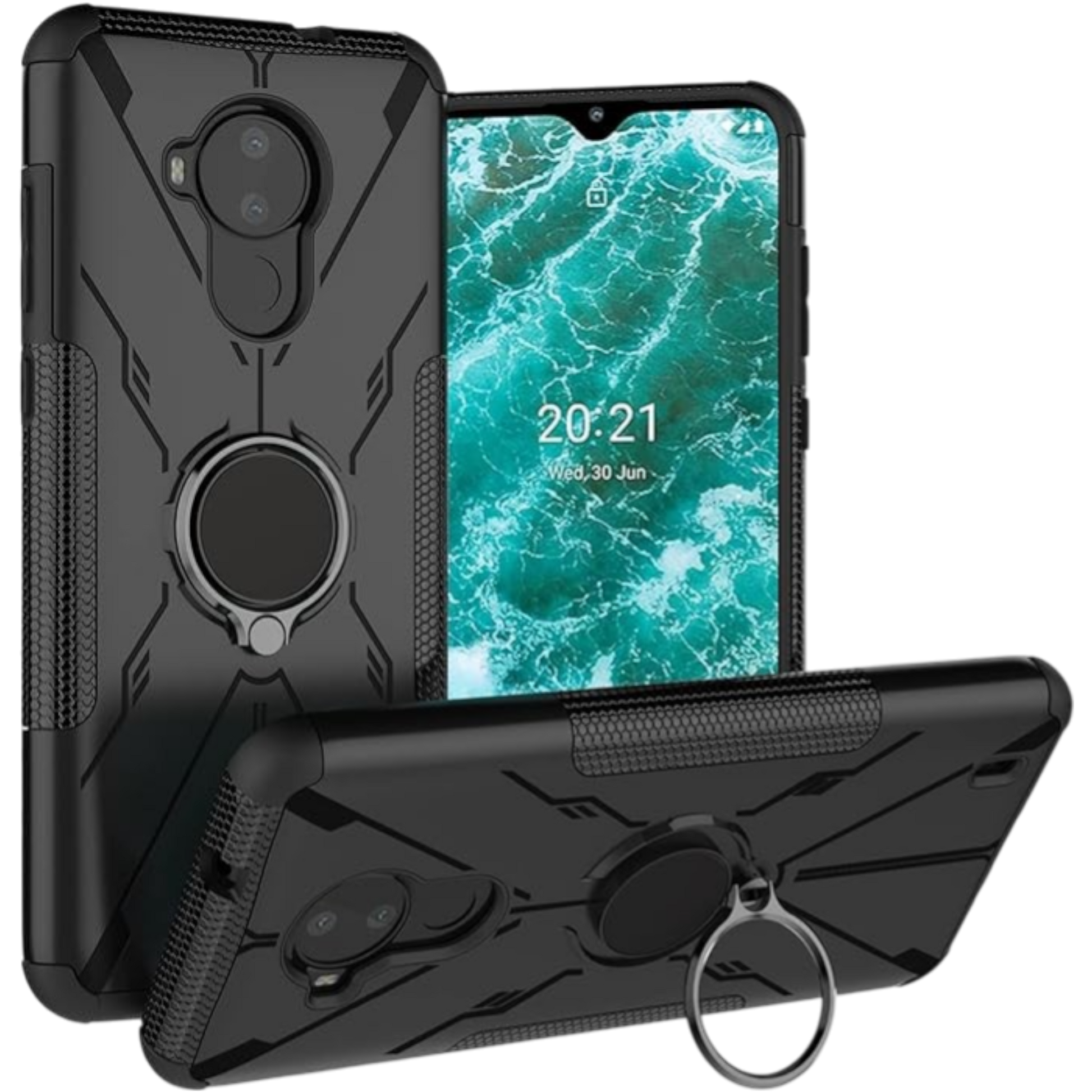 Ovitek "ring" za Nokia C30 črna – SHIEID – Črna