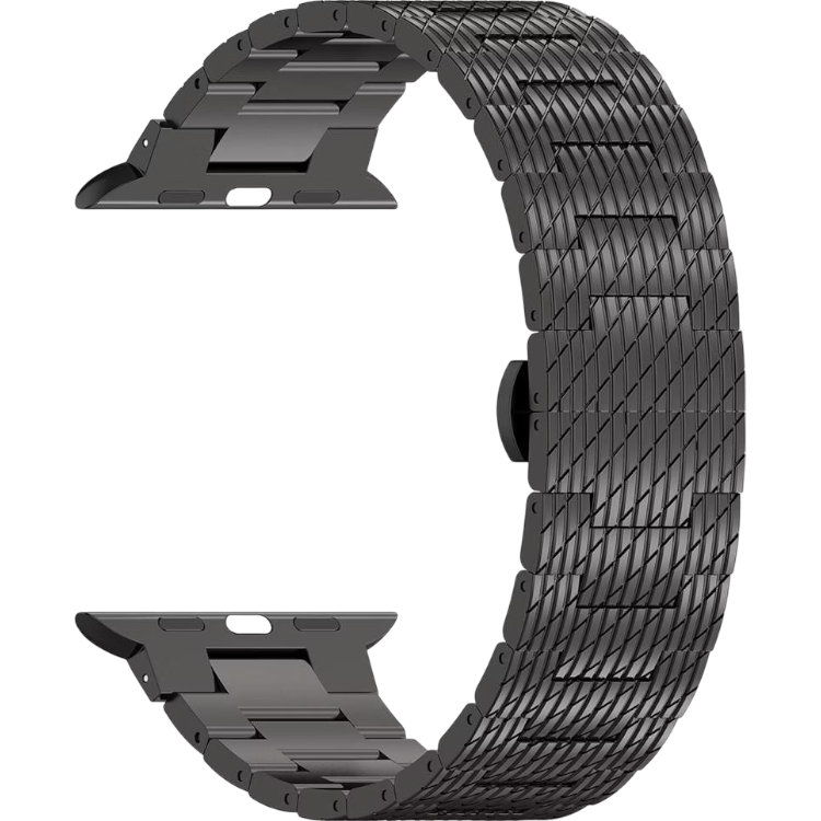 Pašček za uro "W052" Apple Watch 42/44/45/49 mm, črna – Techsuit – Črna