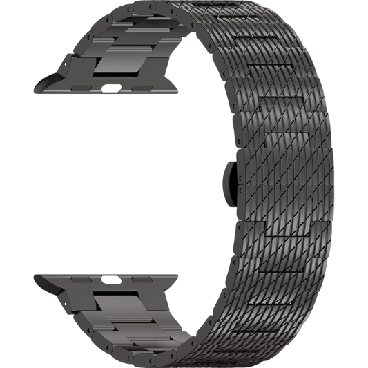 Pašček za uro "W052" Apple Watch 42/44/45/49 mm, črna – Techsuit – Črna