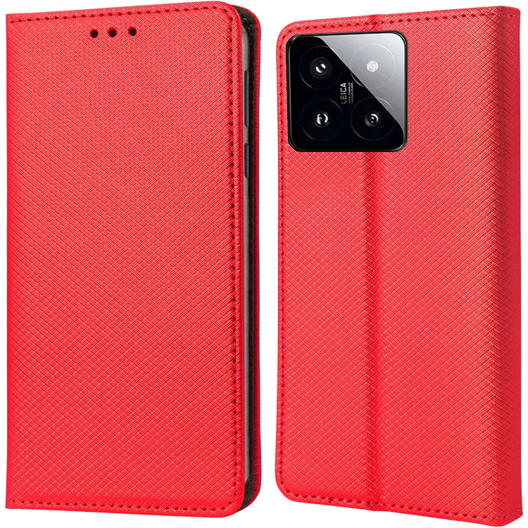Preklopna torbica "Smart Magnet" za Xiaomi 14 – Infostyle – Rdeča