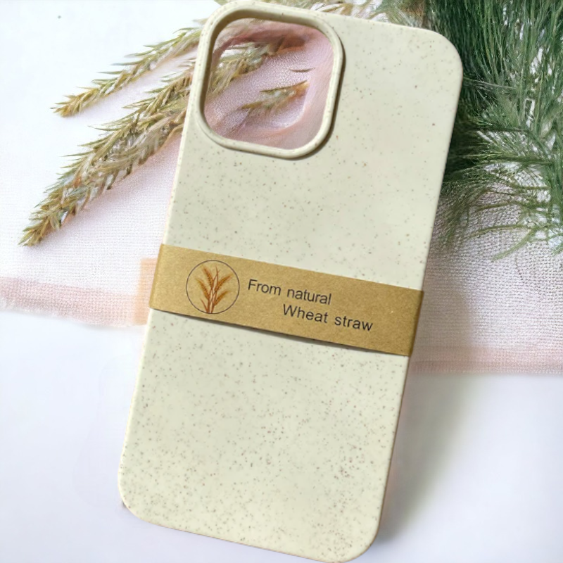 Ovitek iz naravnega materiala "Natural" za iPhone 14 Plus/15 Plus – Infostyle – Bela / EKO