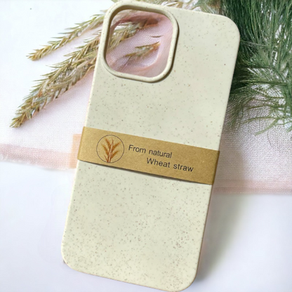 Ovitek iz naravnega materiala "Natural" za iPhone 14 Plus/15 Plus – Infostyle – Bela / EKO