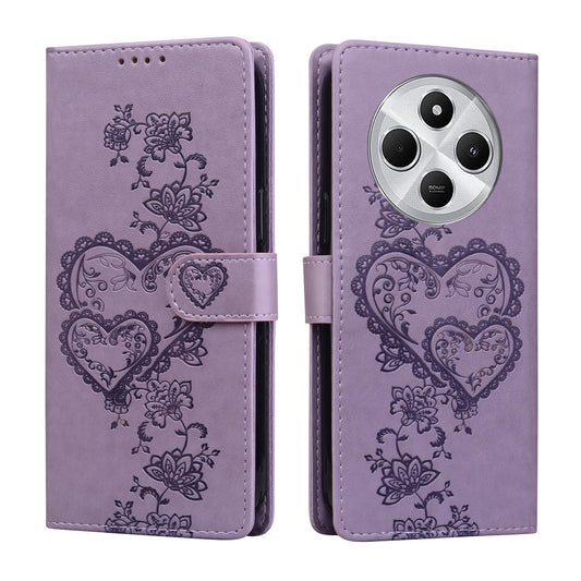 Preklopni-ovitek-za-Xiaomi-Redmi-14C-vijolično-srce:Preklopni ovitek za Xiaomi Redmi 14C – vijolično srce