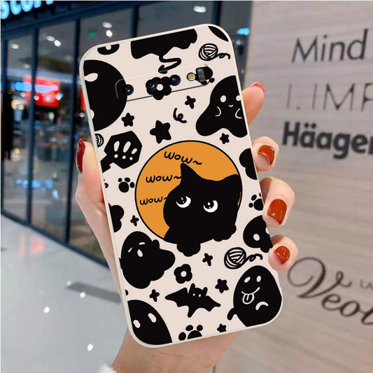 Cute TPU Case for Samsung Galaxy S10 Plus – White, Soft, with Cartoon Design