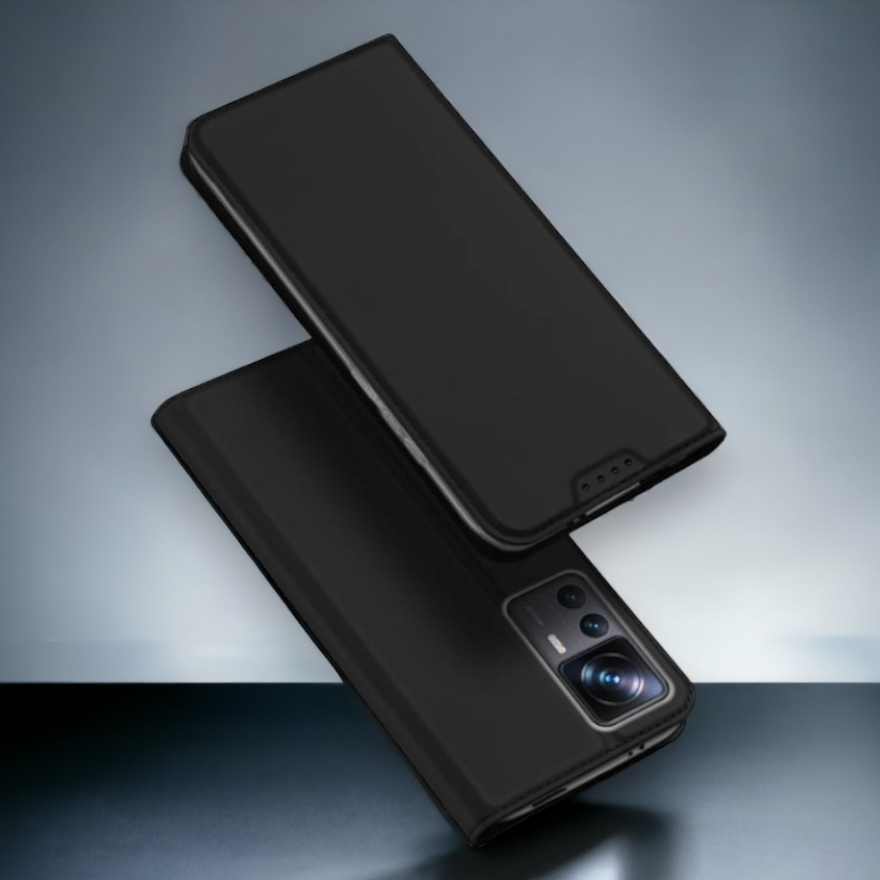 Premium preklopna torbica "SKIN Pro" za Xiaomi Mi 12T - Črna – Dux Ducis – Črna / Umetno usnje + TPU silikon