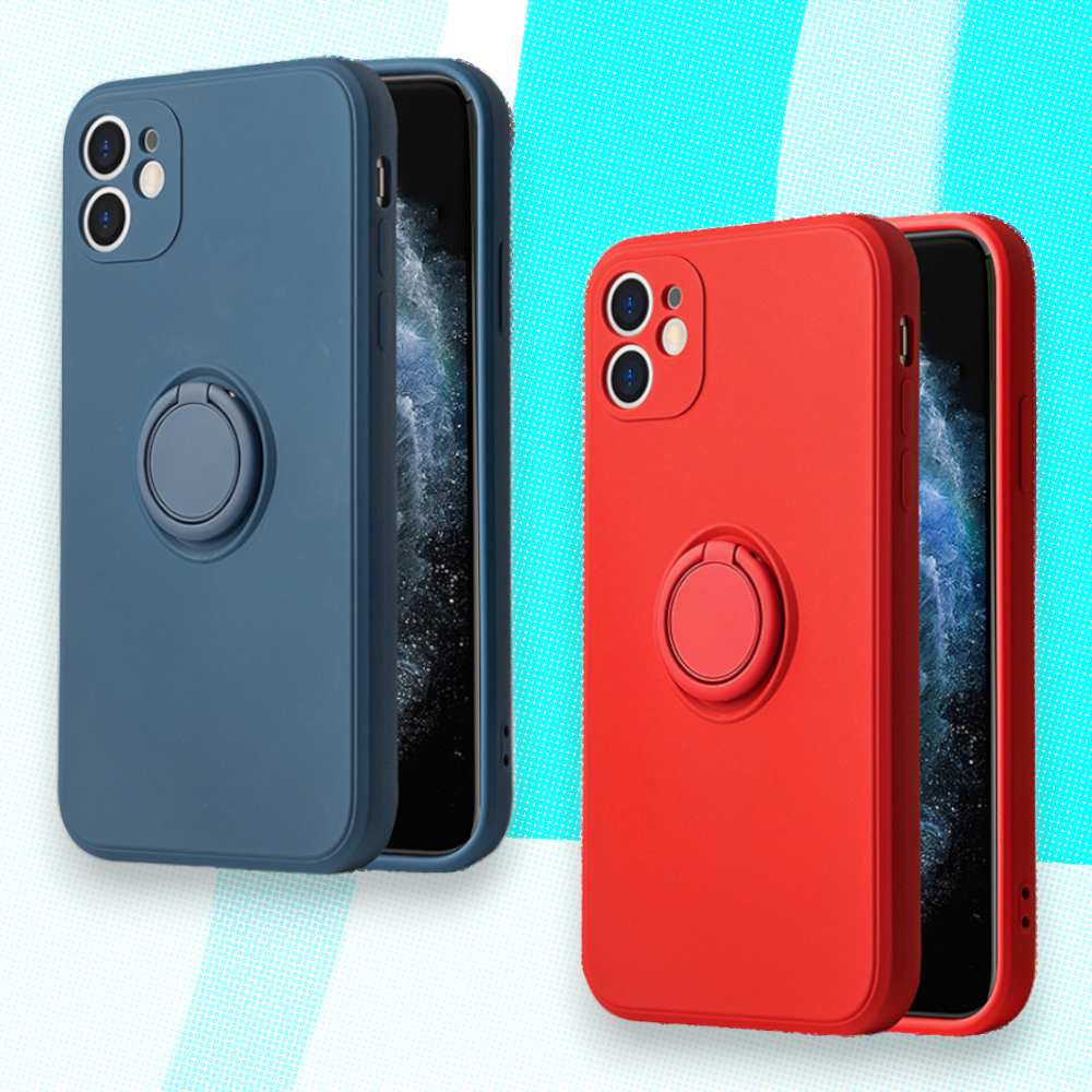 Silikonski ovitek "Silicone Ring" z držalom za Xiaomi Redmi Note 11 Pro/Note 11 Pro 5G – Vennus – Rdeča / TPU silikon