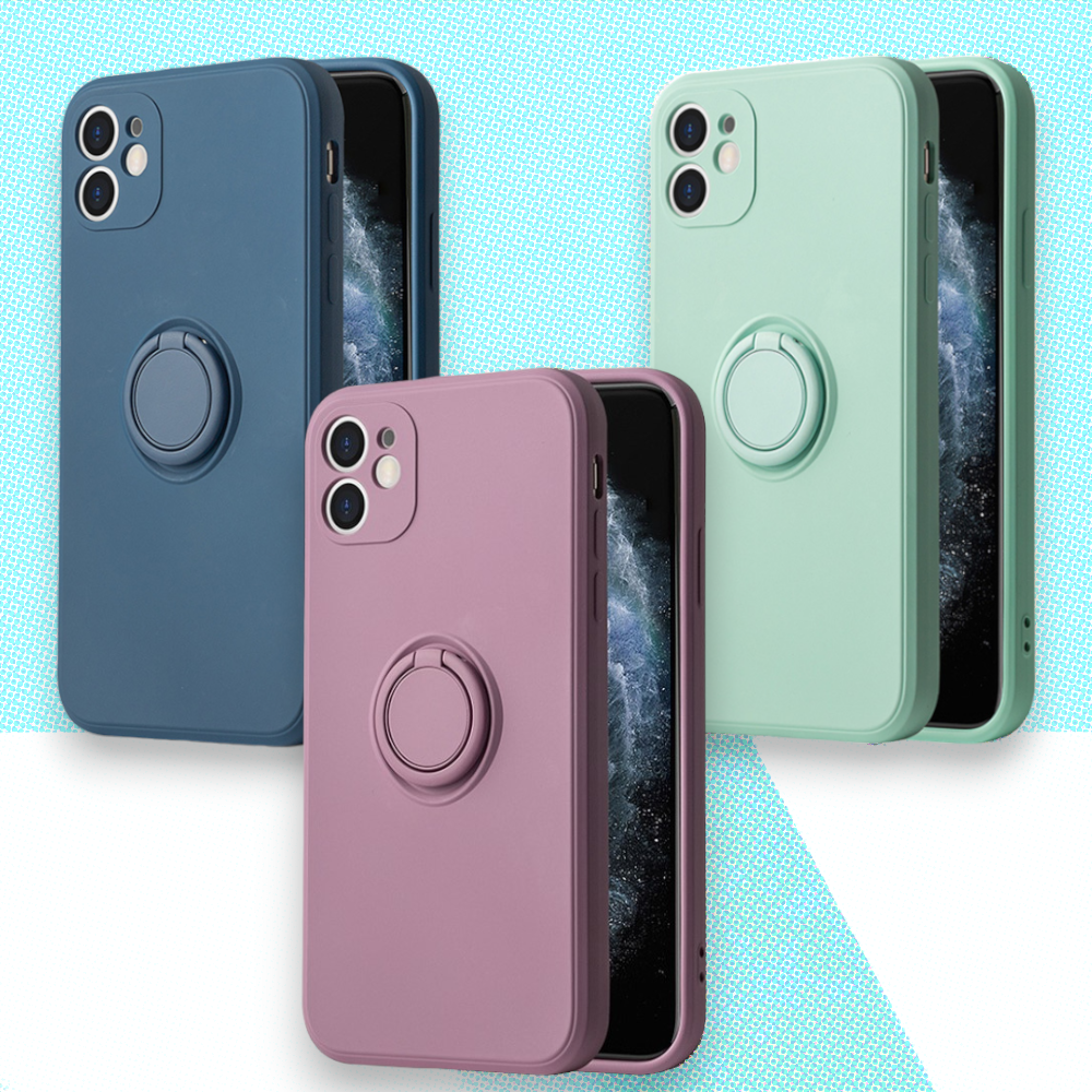 Silikonski ovitek "Silicone Ring" z držalom za Xiaomi Mi 11 Pro – Vennus – Zelena / TPU silikon