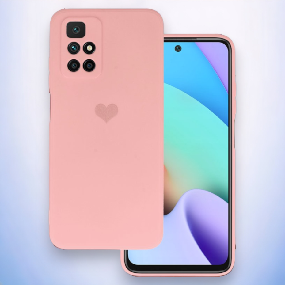 Silikonski ovitek "Heart" za Xiaomi Redmi 10 - Roza – Vennus – Svetlo roza / Silikon