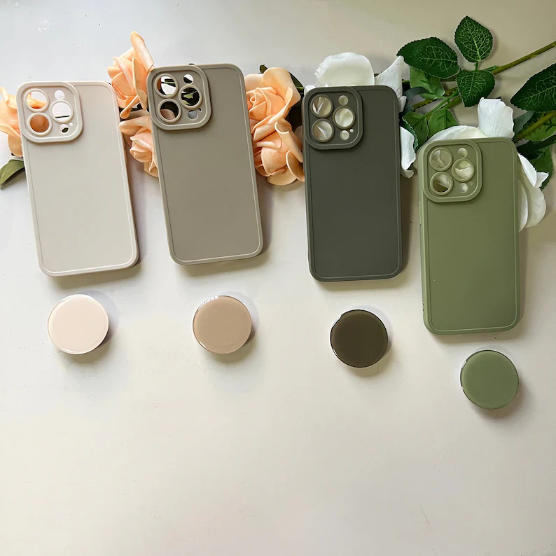 Silikonski ovitek "Popsocket" za iPhone 14 Pro – Infostyle – Rjava / TPU silikon