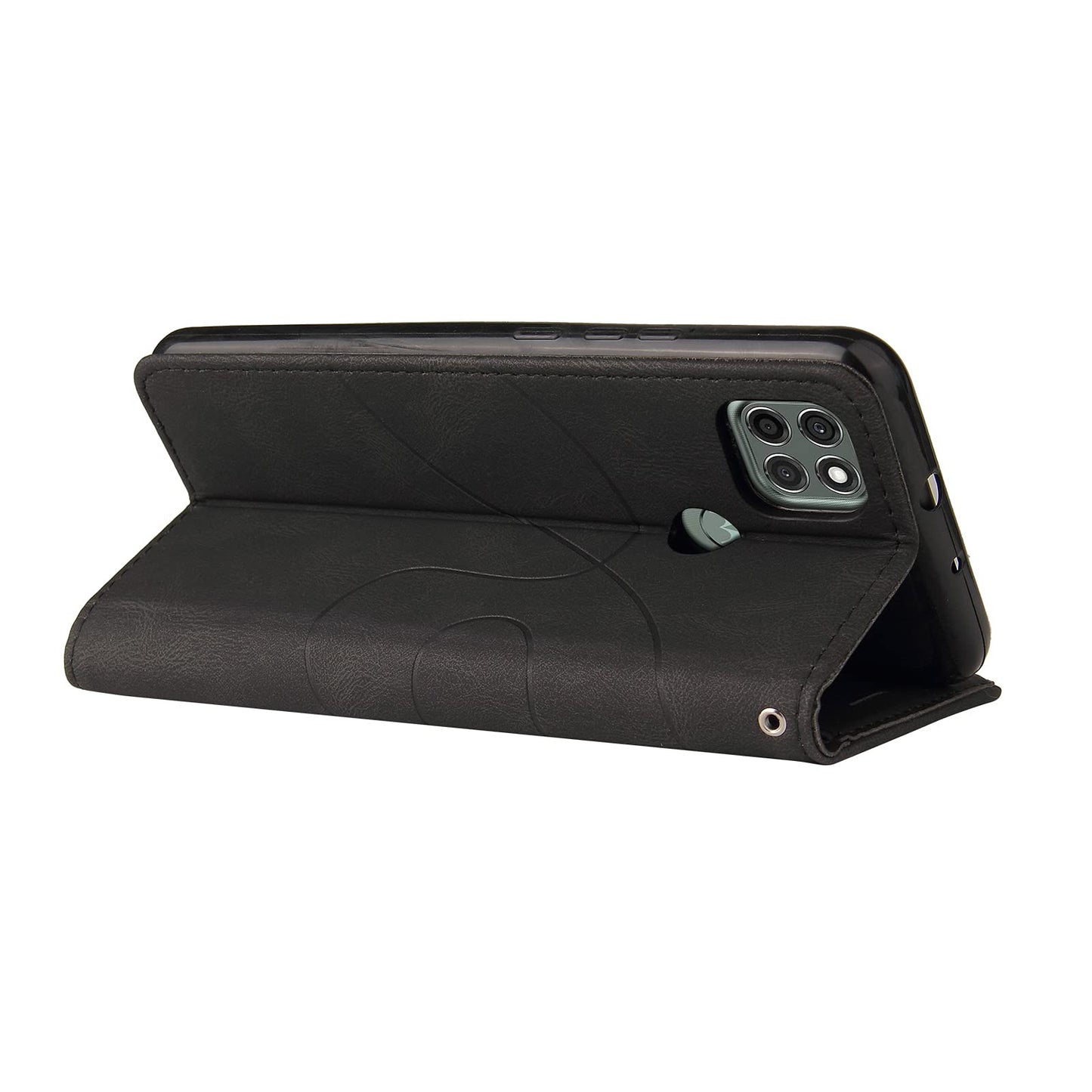 Preklopna torbica Motorola Moto G9 Power s stojalom in režami za kartice črna