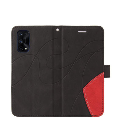 Preklopna torbica Oppo Realme X7 Pro torbica s stojalom in režami za kartice črna