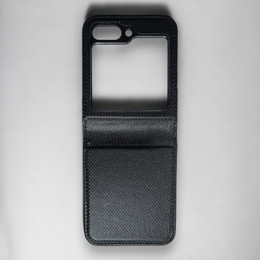 Preklopna torbica "magnet" za Samsung Galaxy Z Flip 5 - Črna – Infostyle – Črna / Ekološko usnje + TPU silikon