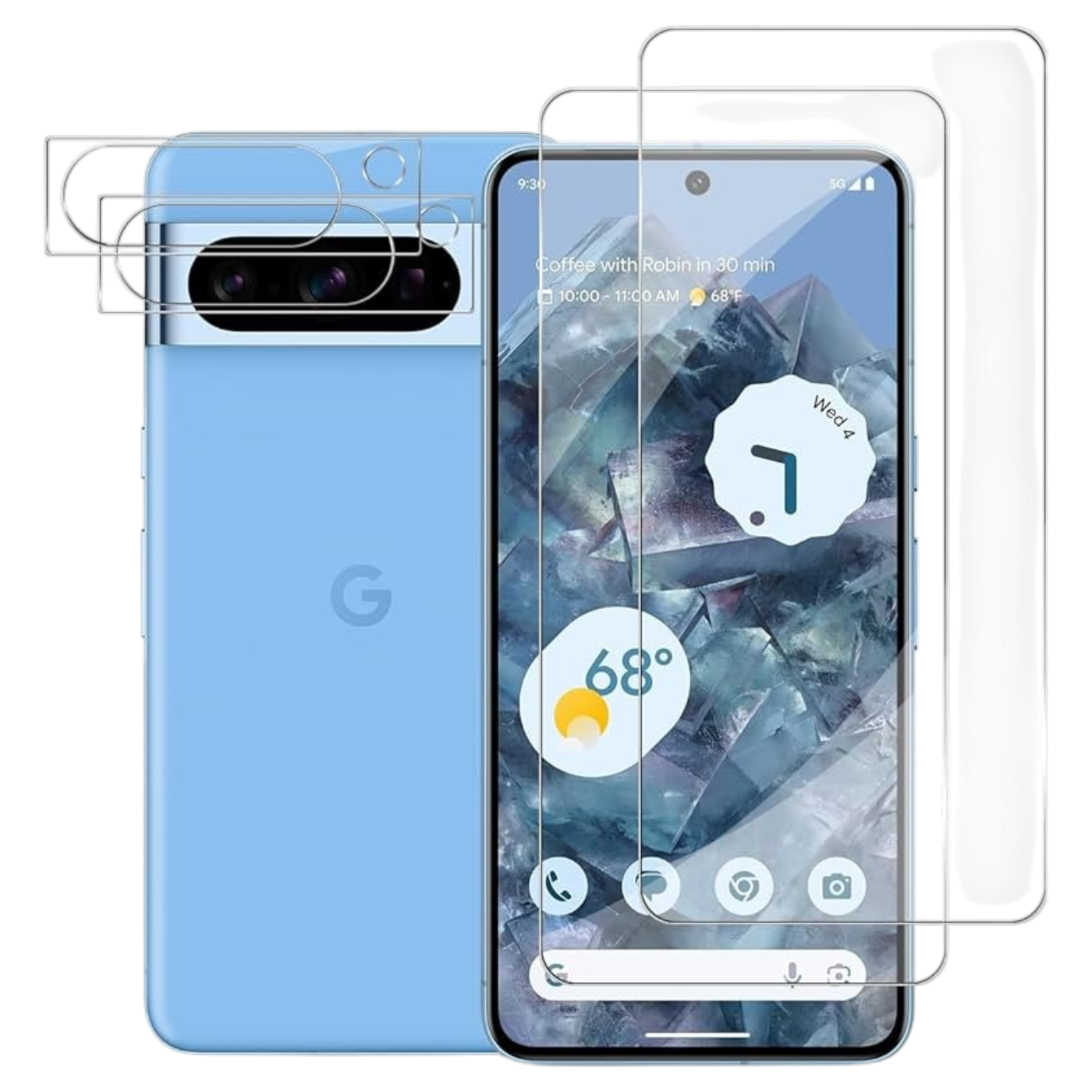 Zaščitno steklo in zaščita kamere za Google Pixel 8 Pro komplet 2 plus 2 kaljeno steklo visoka odpornost