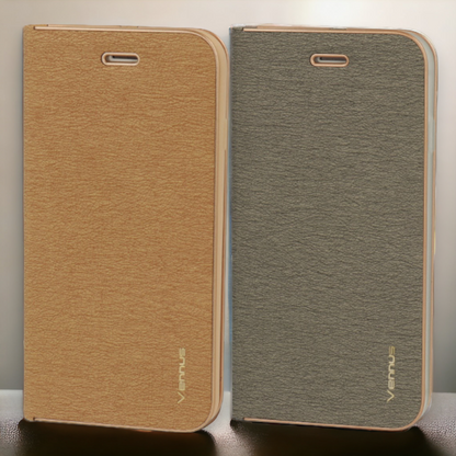 Preklopna torbica "Vennus - chic" za Samsung Galaxy A34 5G – Zlata / Ekološko usnje + TPU silikon