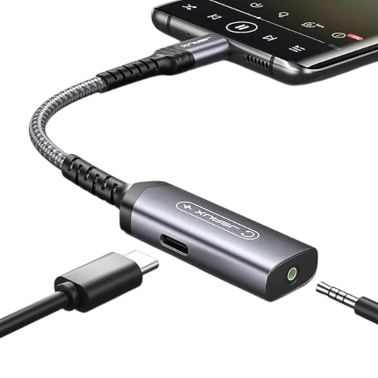 Adapter 2 v 1 USB C za slušalke in polnjenje, 60 W – JSAUX
