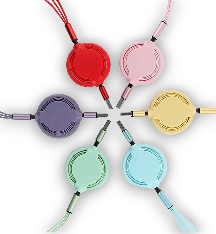 Izvlečni polnilni kabel 3v1 – Infostyle – Roza