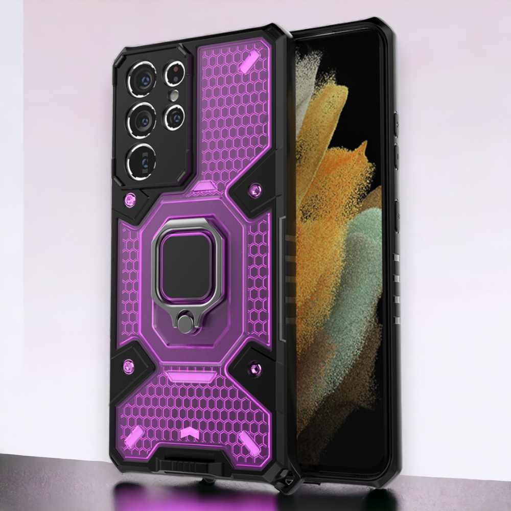 Silikonski ovitek "Honeycomb armor ring" za Samsung Galaxy S21 Ultra – Infostyle