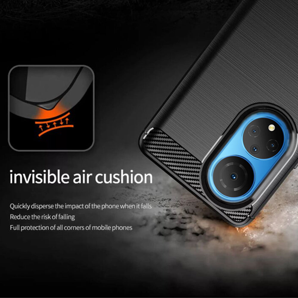 Silikonski ovitek "carbon" za Honor X7 - Črna – Techsuit