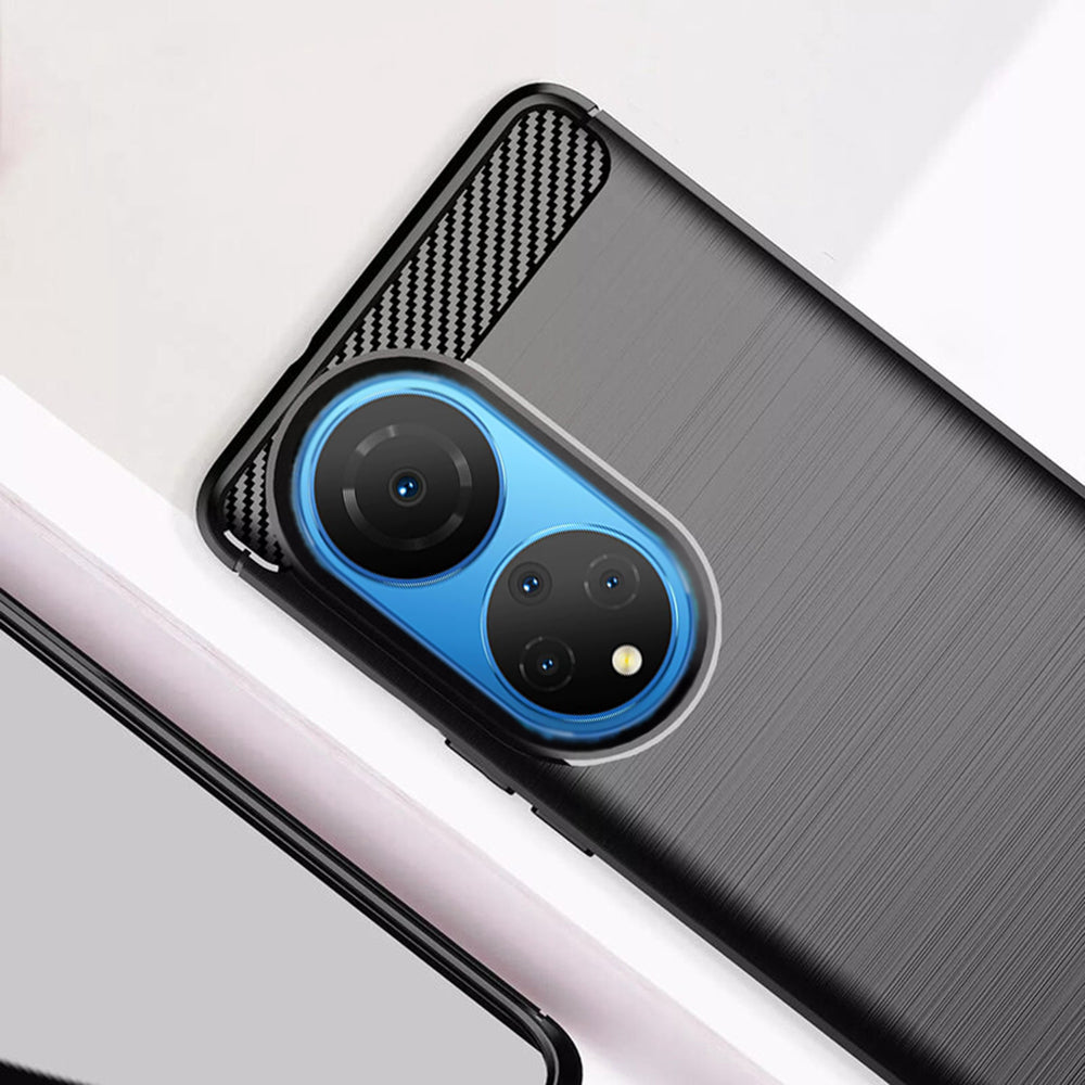 Silikonski ovitek "carbon" za Honor X7 - Črna – Techsuit