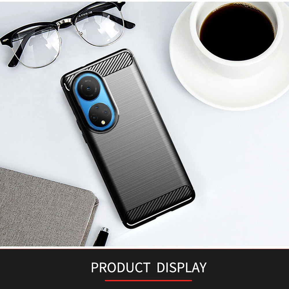 Silikonski ovitek "carbon" za Honor X7 - Črna – Techsuit