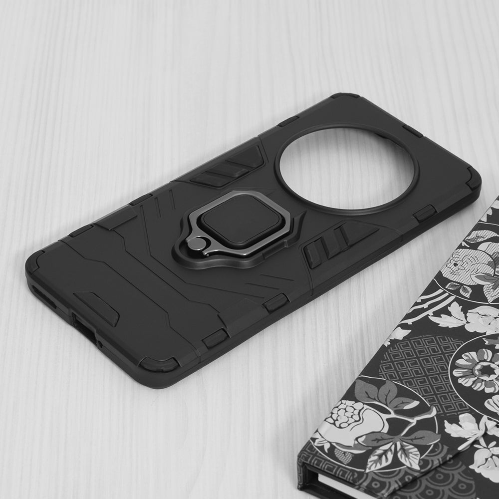 Silikonski ovitek "ring" za Honor Magic 4 Pro - Črna – Infostyle – Črna / PC + TPU silikon