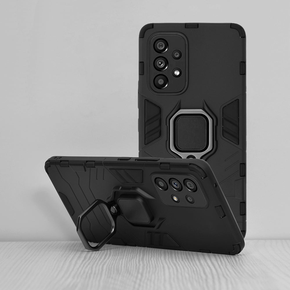 Silikonski ovitek "ring" za Samsung Galaxy A53 5G - Črna – Infostyle – Črna / PC + TPU silikon