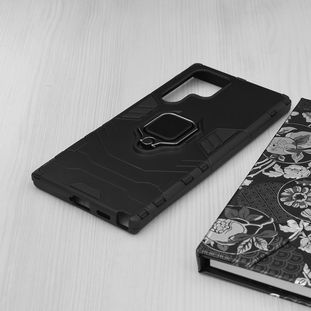 Silikonski ovitek "ring" za Samsung Galaxy S23 Ultra - Črna – Infostyle