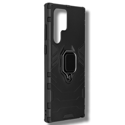 Silikonski ovitek "ring" za Samsung Galaxy S23 Ultra - Črna – Infostyle – Črna / PC + TPU silikon