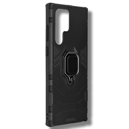 Silikonski ovitek "ring" za Samsung Galaxy S23 Ultra - Črna – Infostyle – Črna / PC + TPU silikon