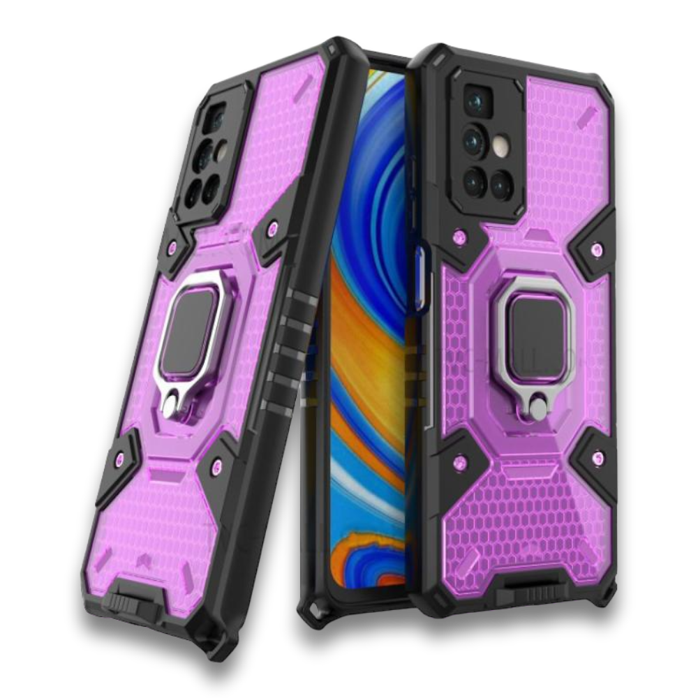 Silikonski ovitek "Honeycomb armor ring" za Xiaomi Redmi 10 - Vijolična – Infostyle