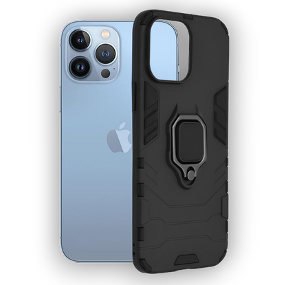 Silikonski ovitek "ring" za iPhone 13 Pro Max - Črna – Techsuit – Črna / PC + TPU silikon