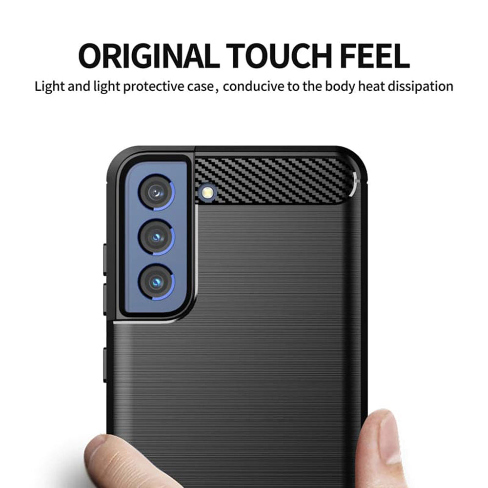 Silikonski ovitek "carbon" za Samsung Galaxy A03S - Črna – Techsuit