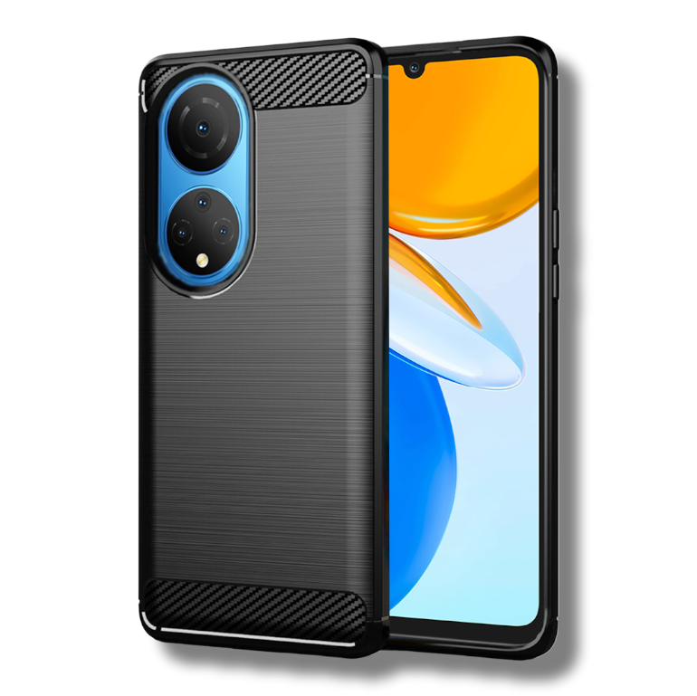 Silikonski ovitek "carbon" za Honor X7 - Črna – Techsuit – Črna / TPU silikon