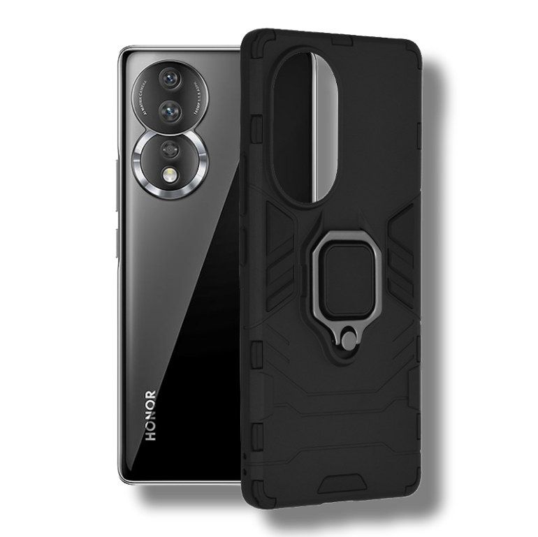Silikonski ovitek "ring" za Honor X7 - Črna – Infostyle